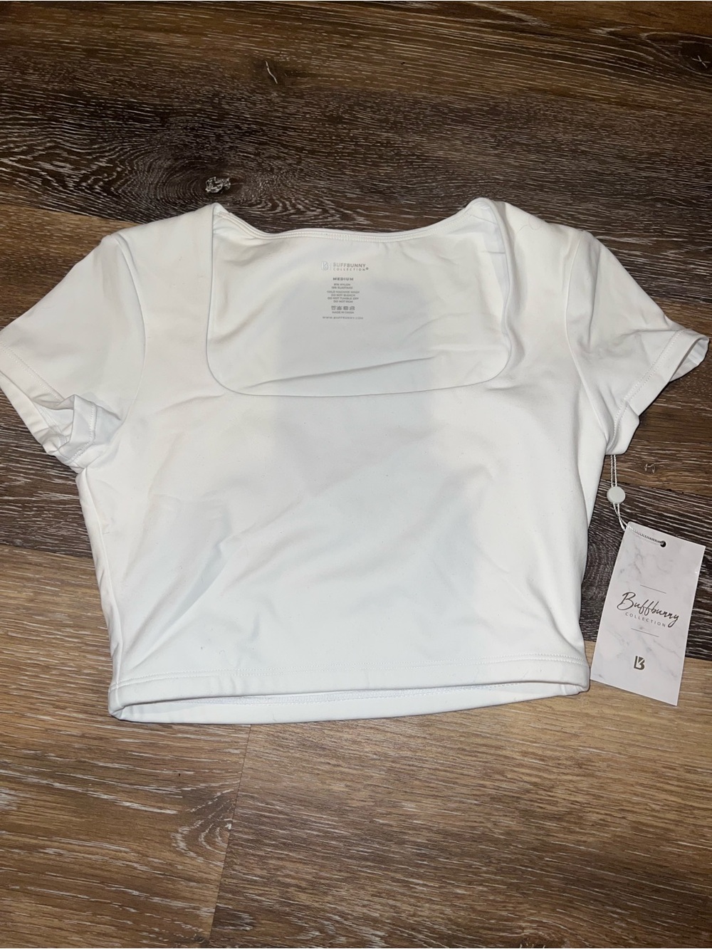 BuffBunny White Square Neck Crop Top